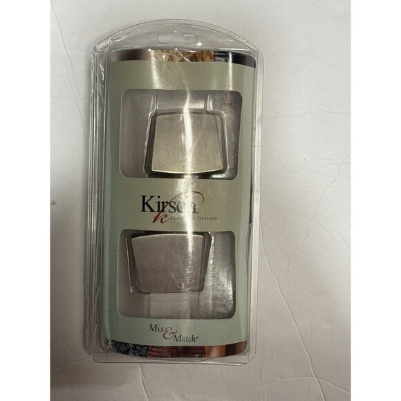 NEW Kirsch Brushed Nickel Squareish 1 3/8" Pole Finials 1 Pair - Picture 10 of 12